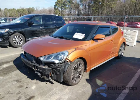 2016 Hyundai Veloster Turbo z USA, uszkodzony, nr VIN KMHTC6AE4GU283972